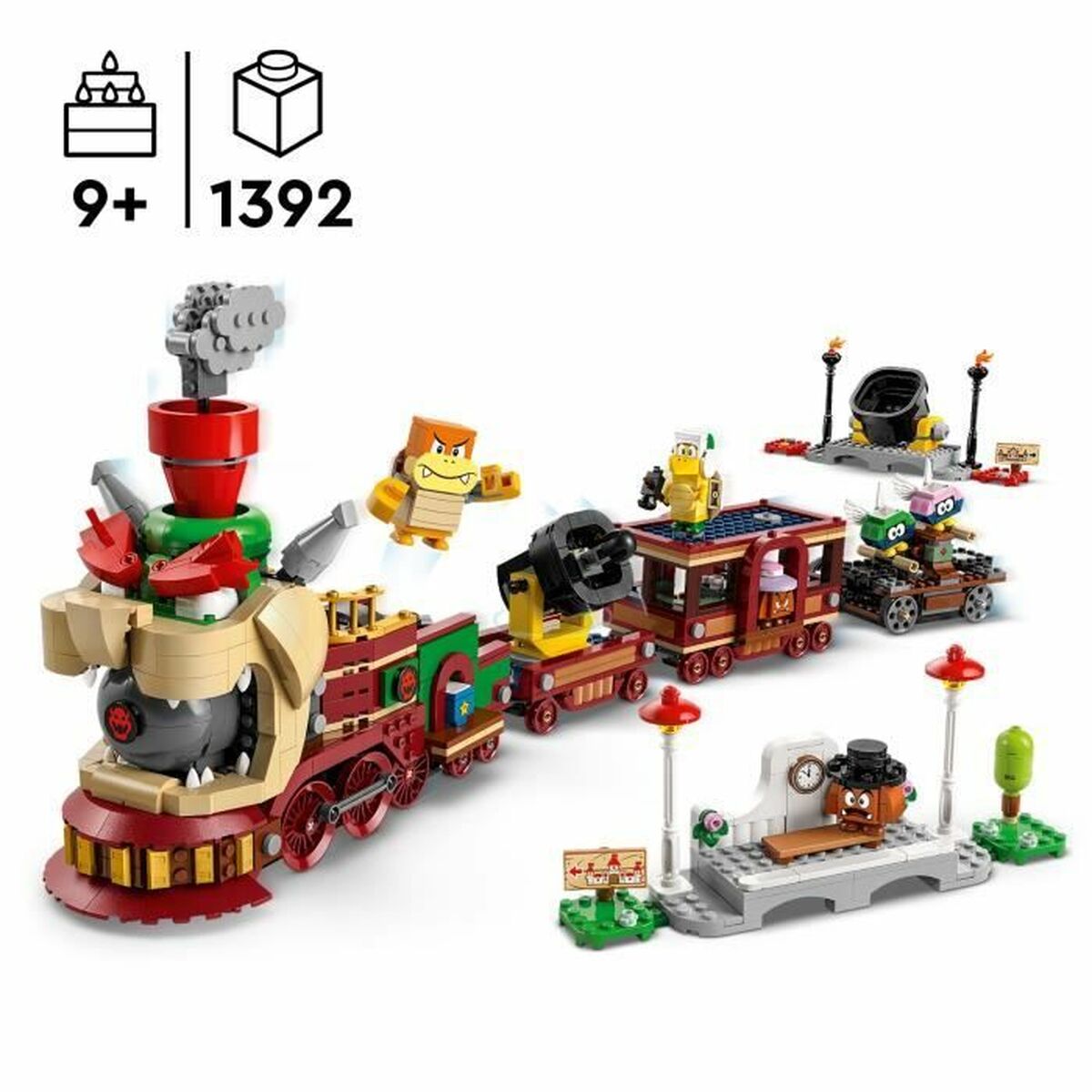 Statybos rinkinys Lego 71437 Bowser's Express Train Spalvotas 1392 Dalys