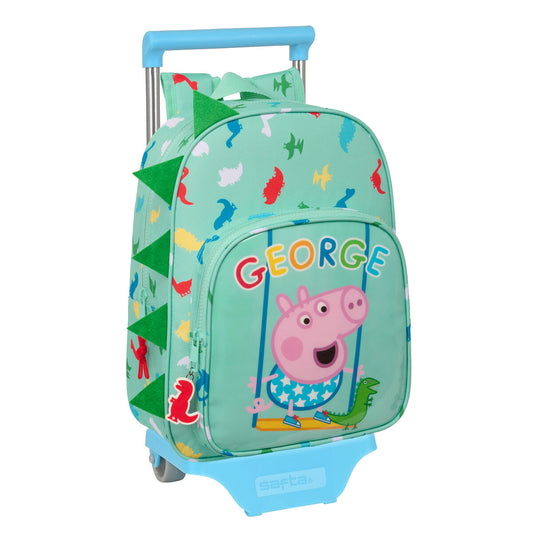 Mokyklinė kuprinė su ratukais Peppa Pig George Mėtos 26 x 34 x 11 cm