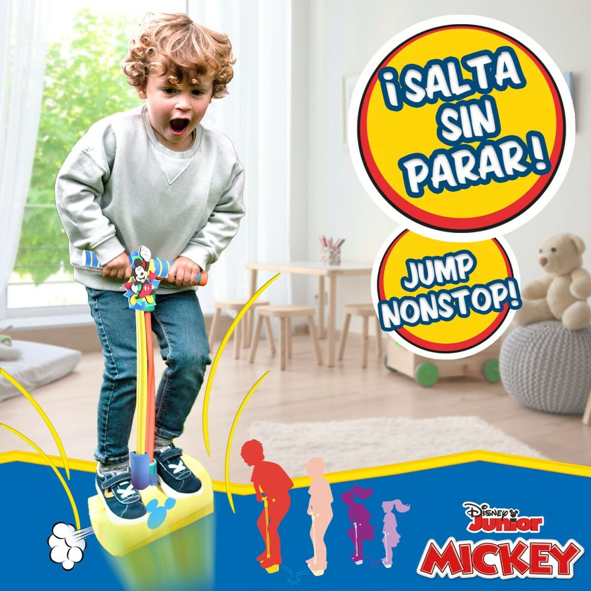 Šokdyklė Mickey Mouse 3D Geltona Vaikiškas (4 vnt.)