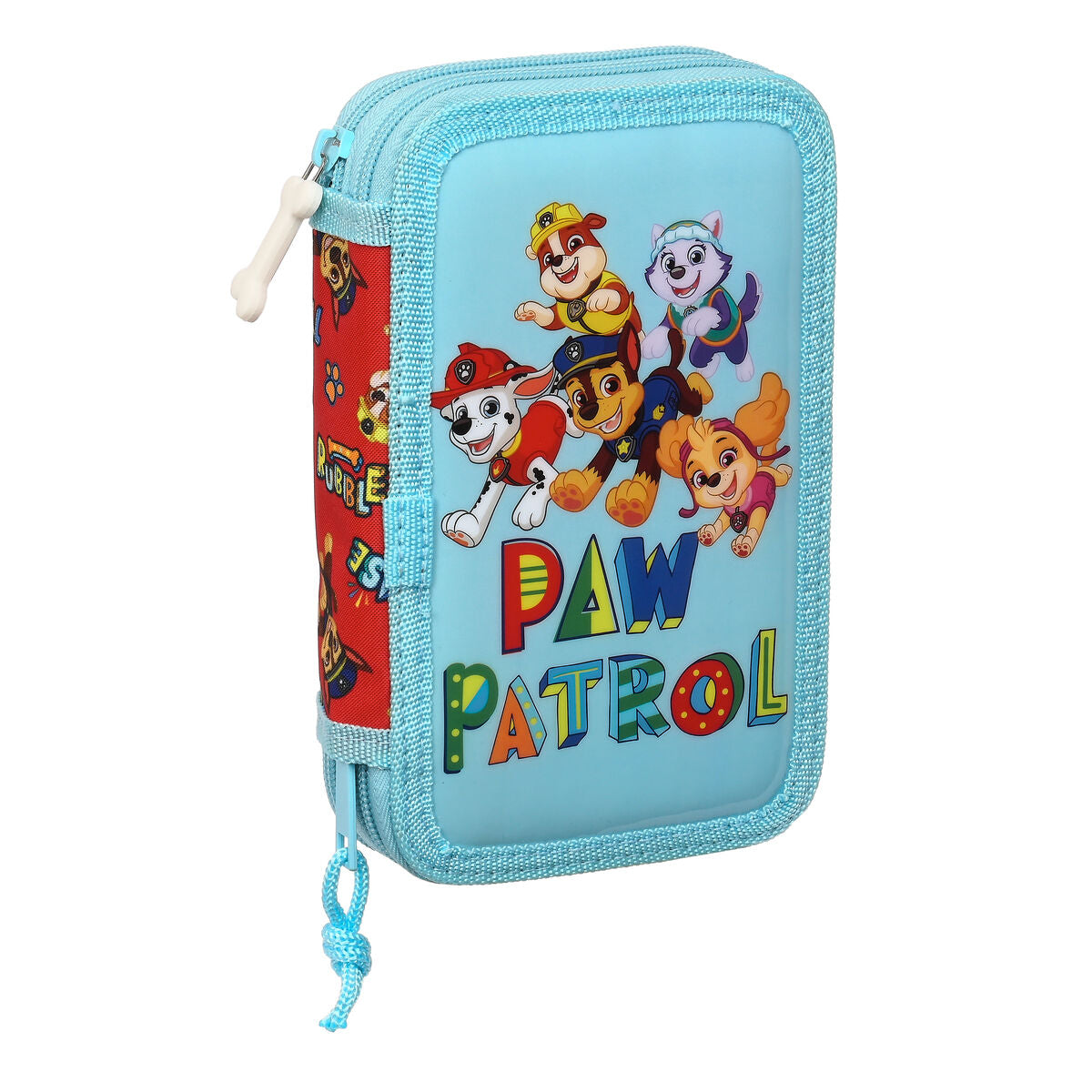 Mokyklinis penalas su priedais The Paw Patrol Funday Mėlyna Raudona 12.5 x 19.5 x 4 cm (28 Dalys)