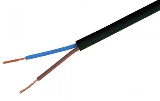 Lietkabelis OMY kabelis BVV-LL 2x2.5mm2 (juodas, 100m)