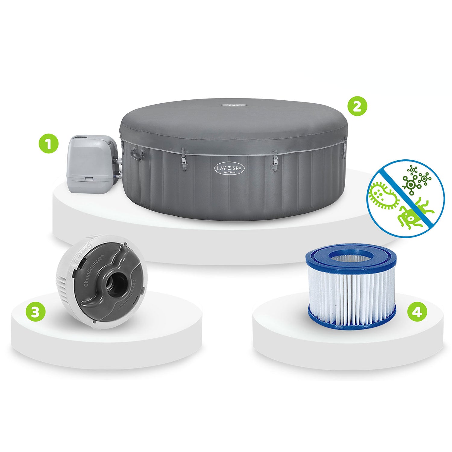 SPA Lay-Z Santorini Pro 7 asmenų Bestway 6001T