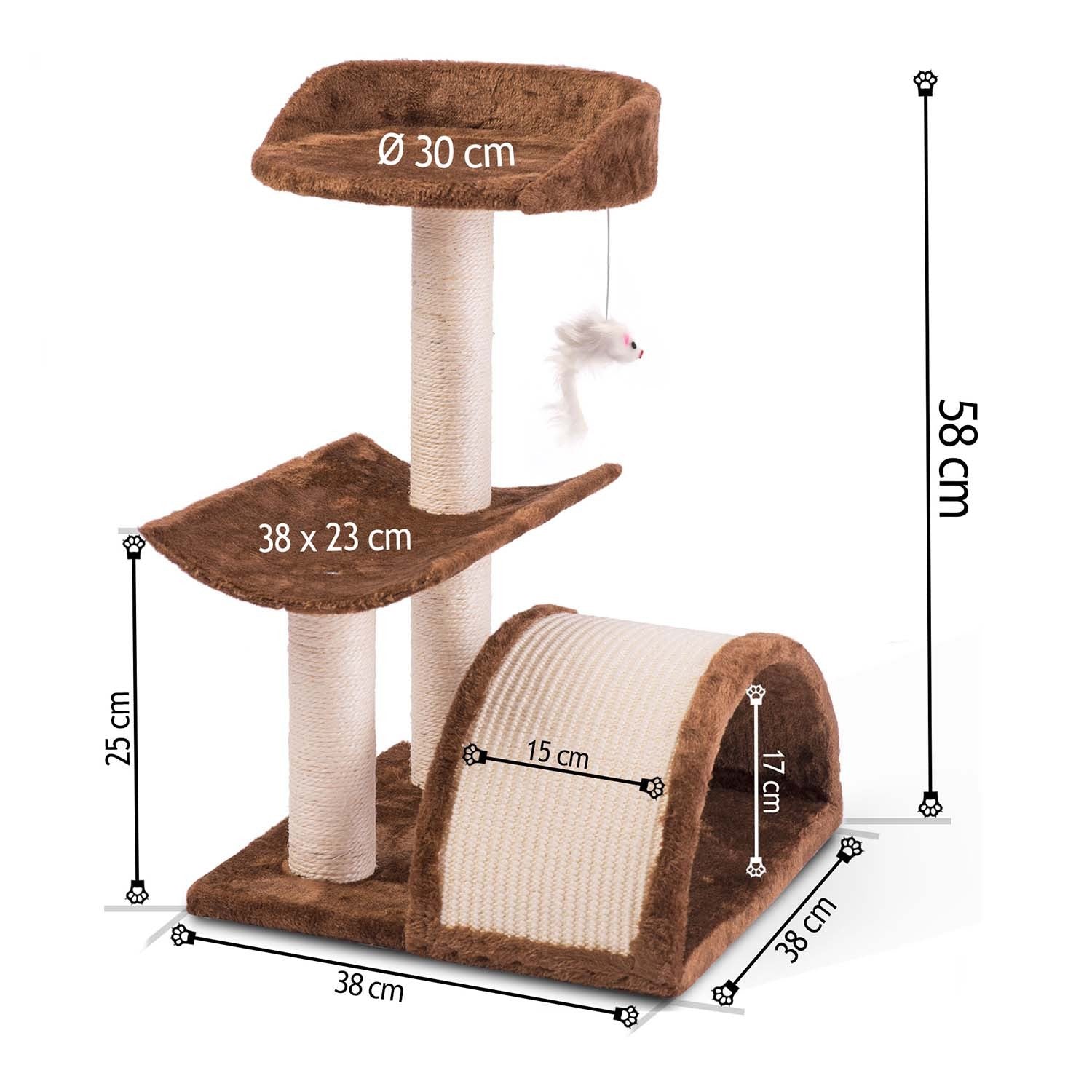 Drapakas, katės namai 58 cm DR-254 rudas Pethaus