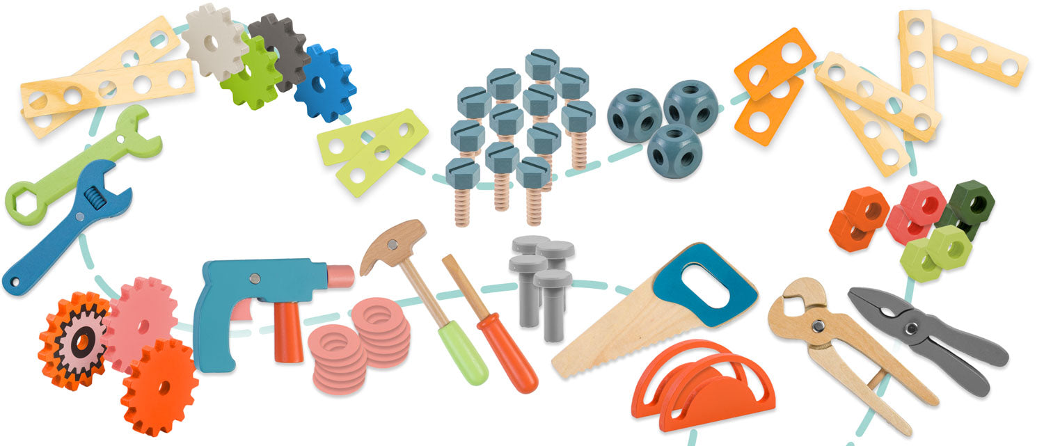 RK-876 Ricokids medinės dirbtuvės su įrankiais