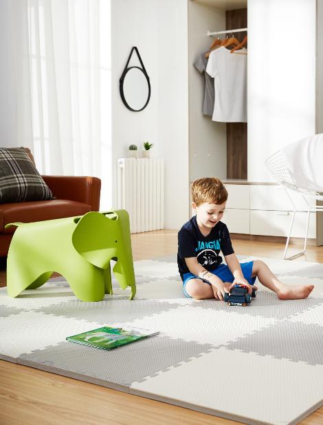Didelis putų matas, Ricokids 60x60cm 4 baltos ir pilkos spalvos