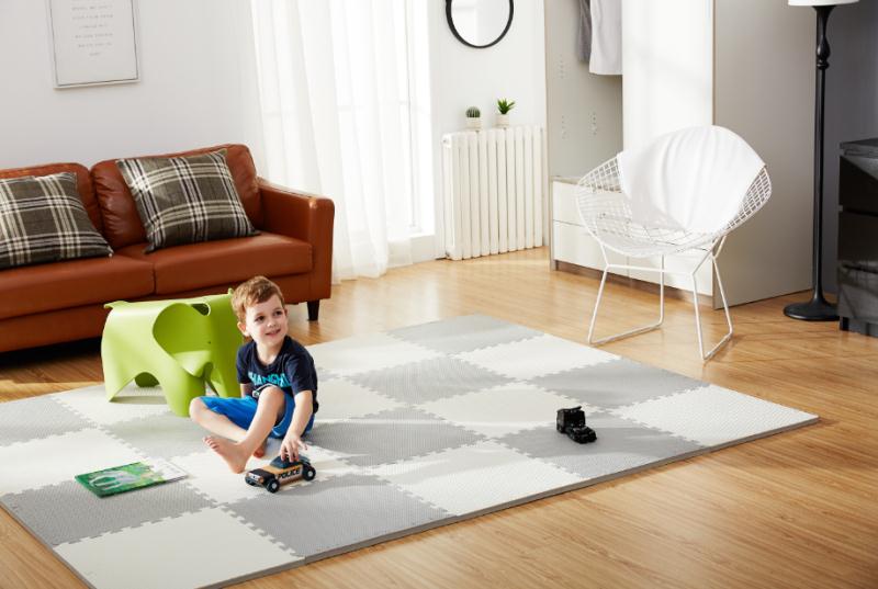 Didelis putų matas, Ricokids 60x60cm 4 baltos ir pilkos spalvos