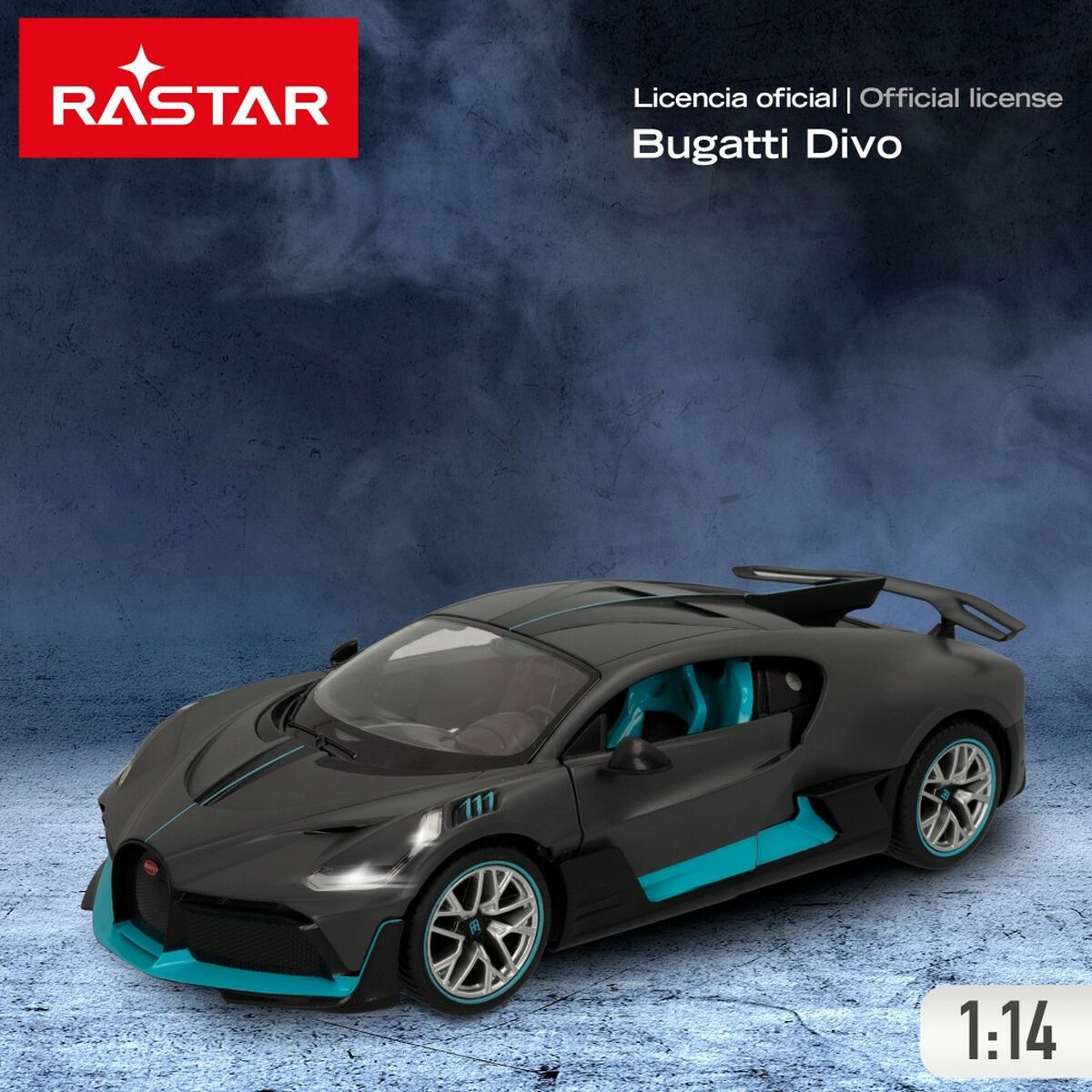 Nuotoliniu būdu valdomas automobilis Bugatti Divo 1:14 Tamsiai pilka (2 vnt.)