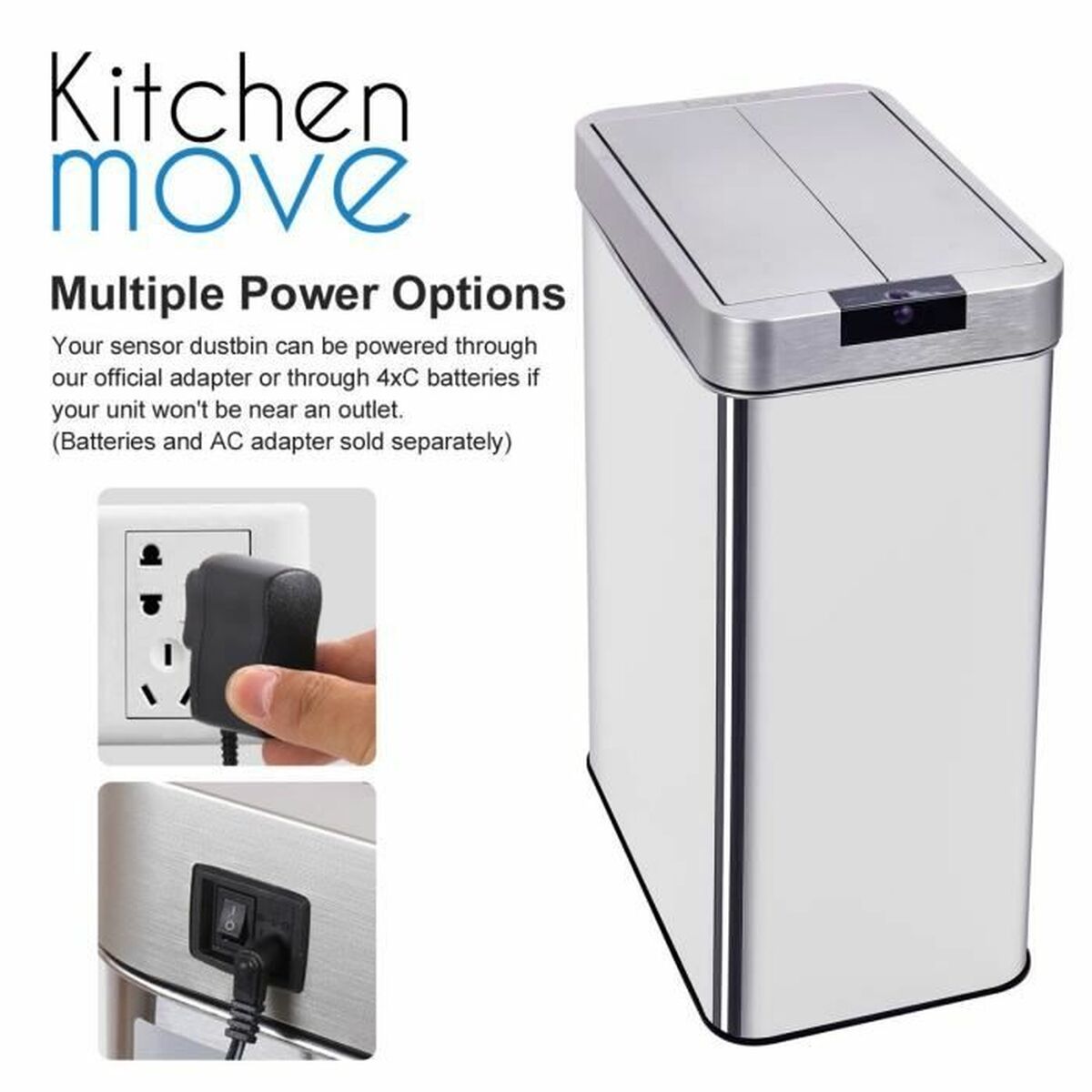 Šiukšlių dėžė Kitchen Move Pilka 60 L