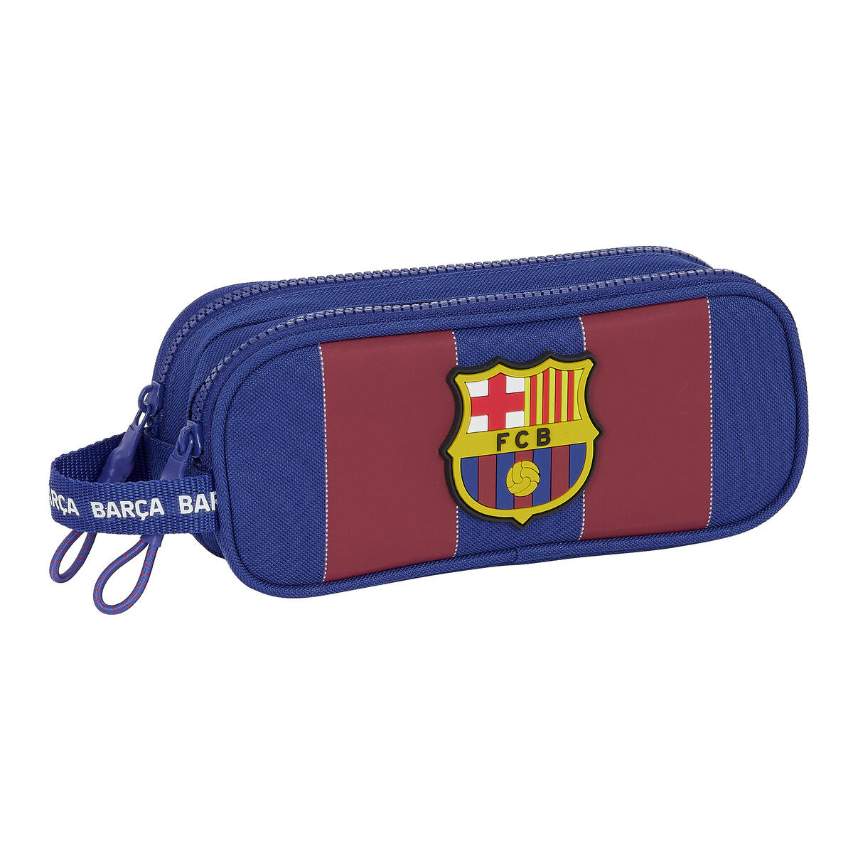 Dvigubas penalas F.C. Barcelona Raudona Tamsiai mėlyna 21 x 8 x 6 cm