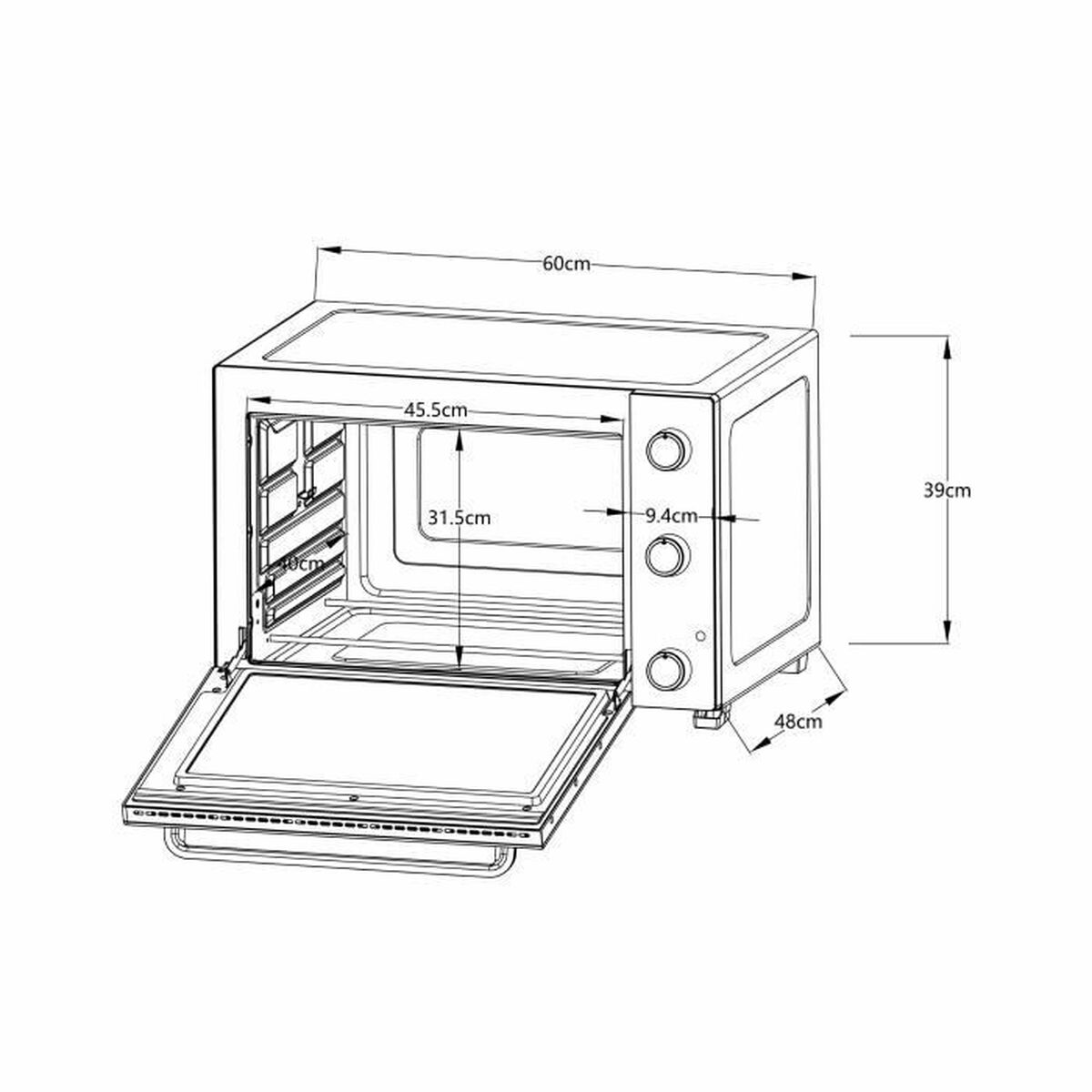 Mini elektrinė orkaitė Continental Edison CEMF60B3