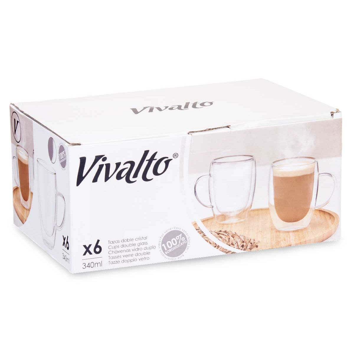 Puodelis Vivalto OCT-DG2225L Skaidrus 340 ml (6 vnt.)