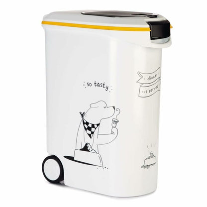 Pet food canister Curver 794096 Su ratais Balta Plastmasinis 20 kg 54 L 49,3 x 27,8 x 60,5 cm