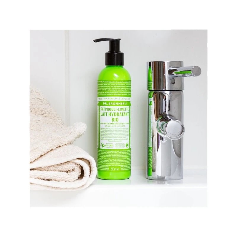 Dr. Bronner's Organic Patchouli-Lime kūno losjonas 240 ml