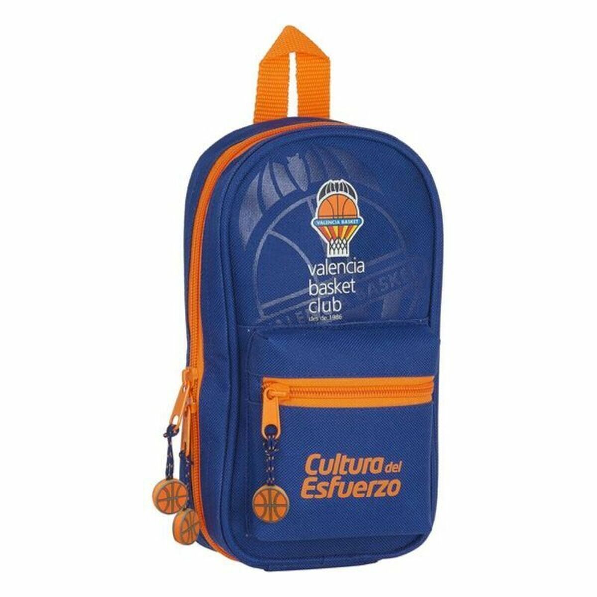 Kuprinė su pieštuko dėklu Valencia Basket M847 Mėlyna Oranžinė 12 x 23 x 5 cm