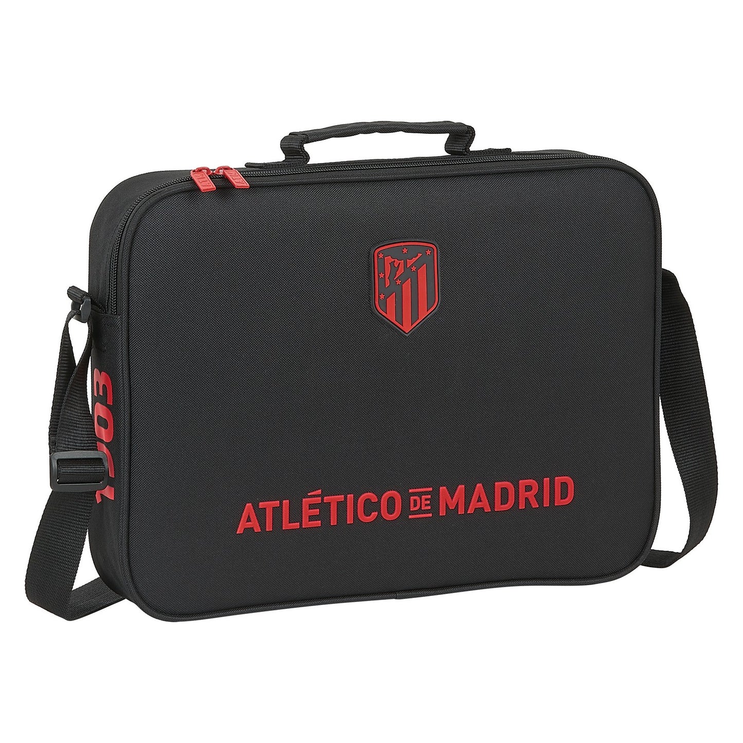 Mokyklinė kuprinė Atlético Madrid Juoda (38 x 28 x 6 cm)