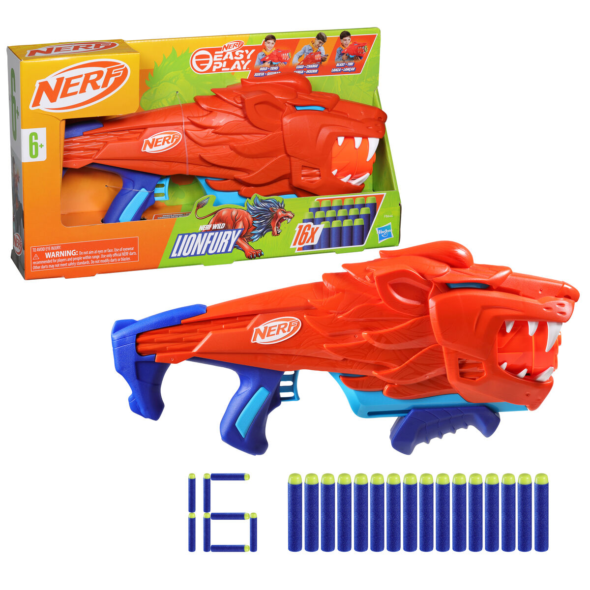 Minkštų strėlyčių šautuvas Hasbro  Nerf Lionfury 25 x 45 cm