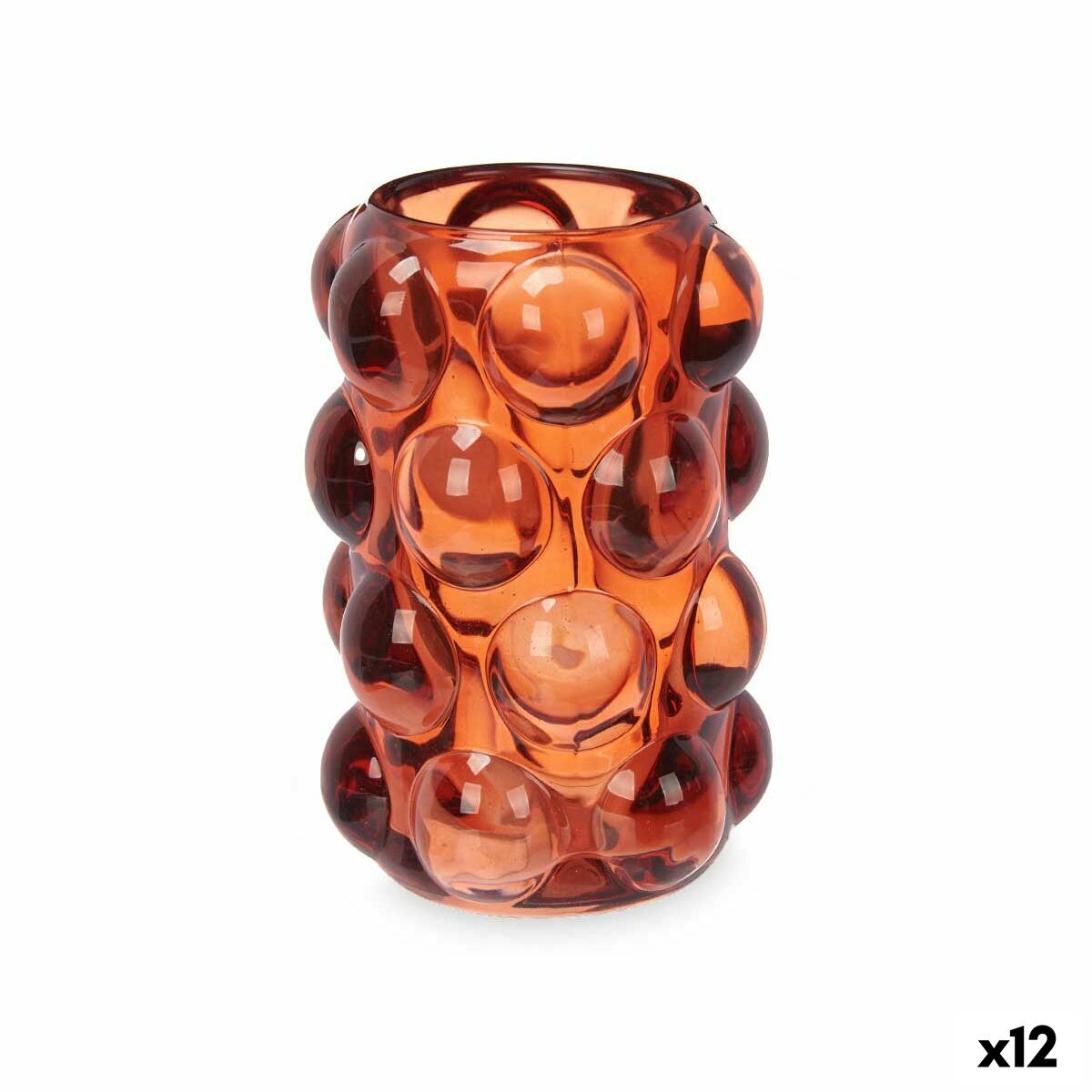 Žvakidė Mikrogranulės Oranžinė Stiklas 8,4 x 12,5 x 8,4 cm (12 vnt.)