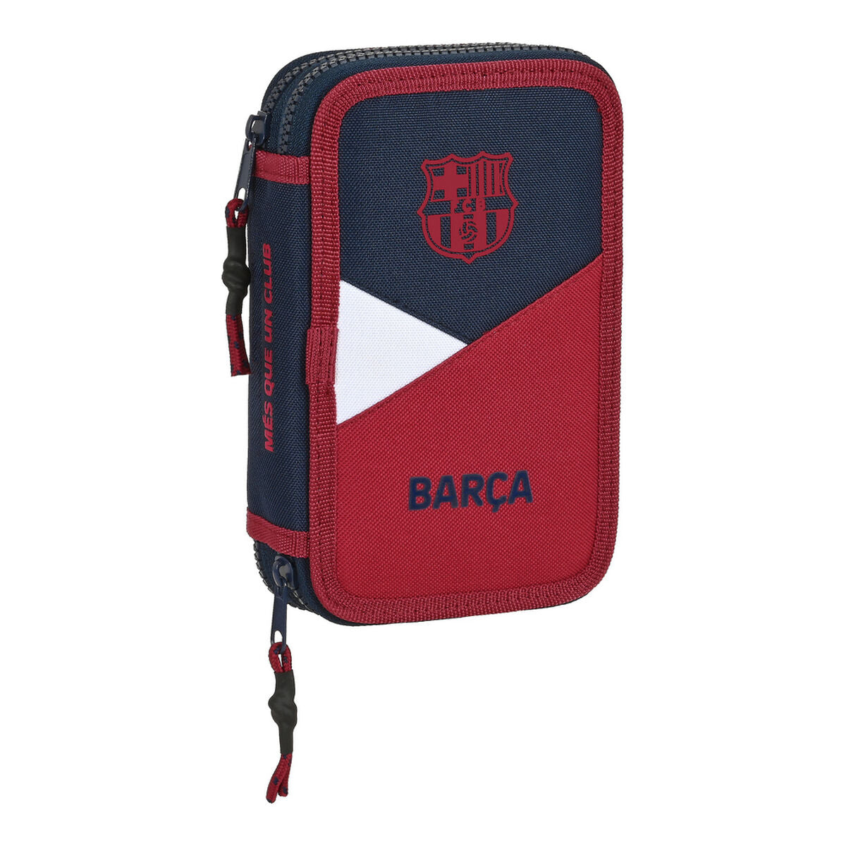 Dvigubo pieštuko dėklas F.C. Barcelona Corporativa Mėlyna Kaštoninė 12.5 x 19.5 x 4 cm (28 Dalys)