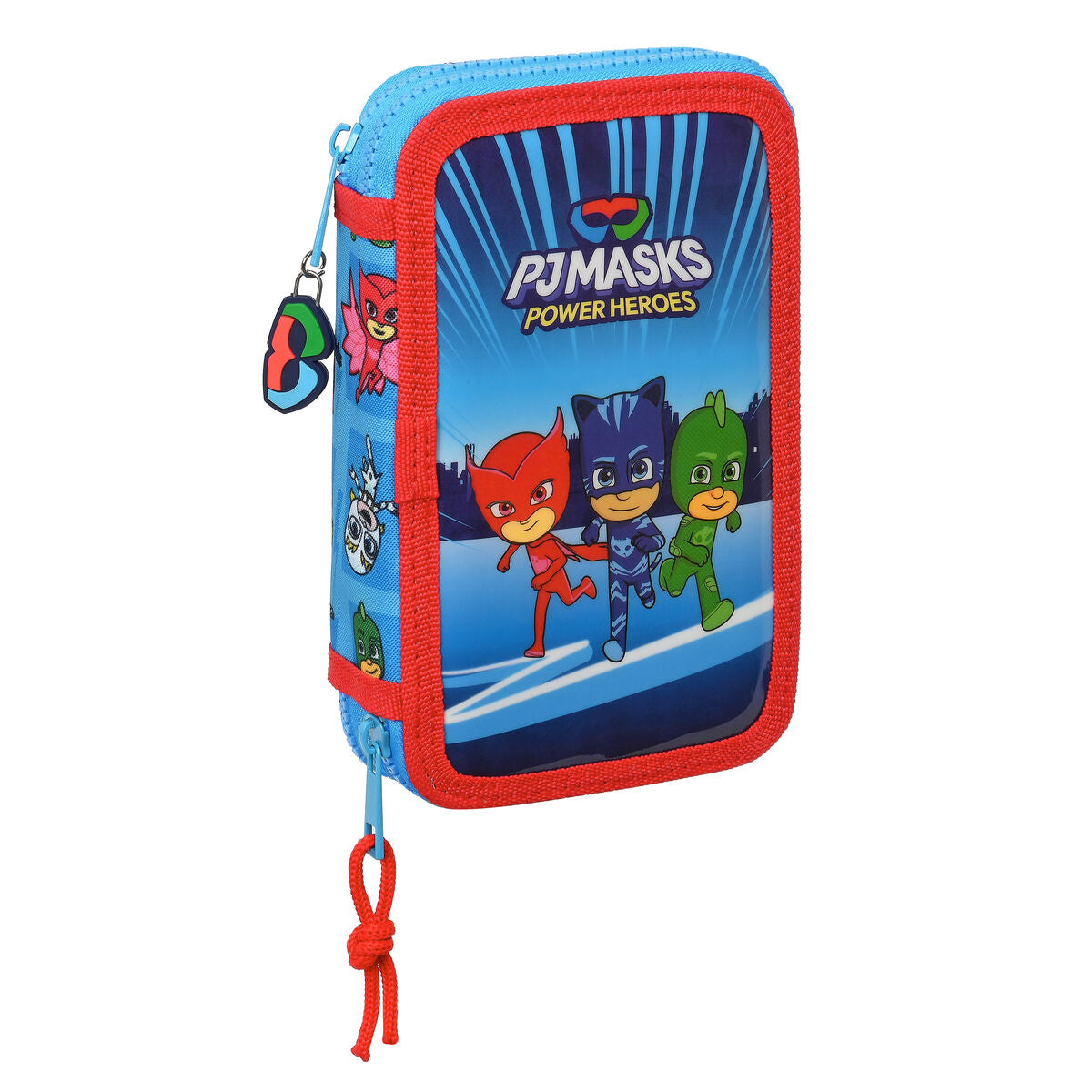 Dvigubo pieštuko dėklas PJ Masks Mėlyna 12.5 x 19.5 x 4 cm (28 Dalys)