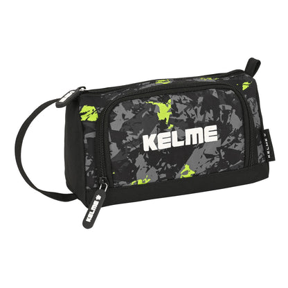 Mokyklinis penalas su priedais Kelme Jungle Juoda Pilka Lima 20 x 11 x 8.5 cm (32 Dalys)