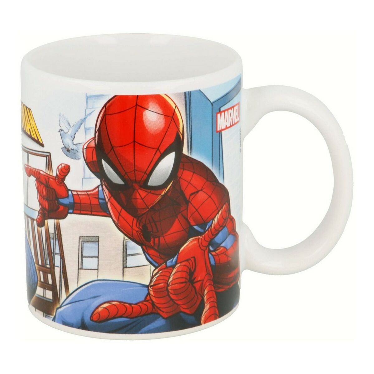 Puodelis Spider-Man Great power Mėlyna Raudona Keramikinis 350 ml