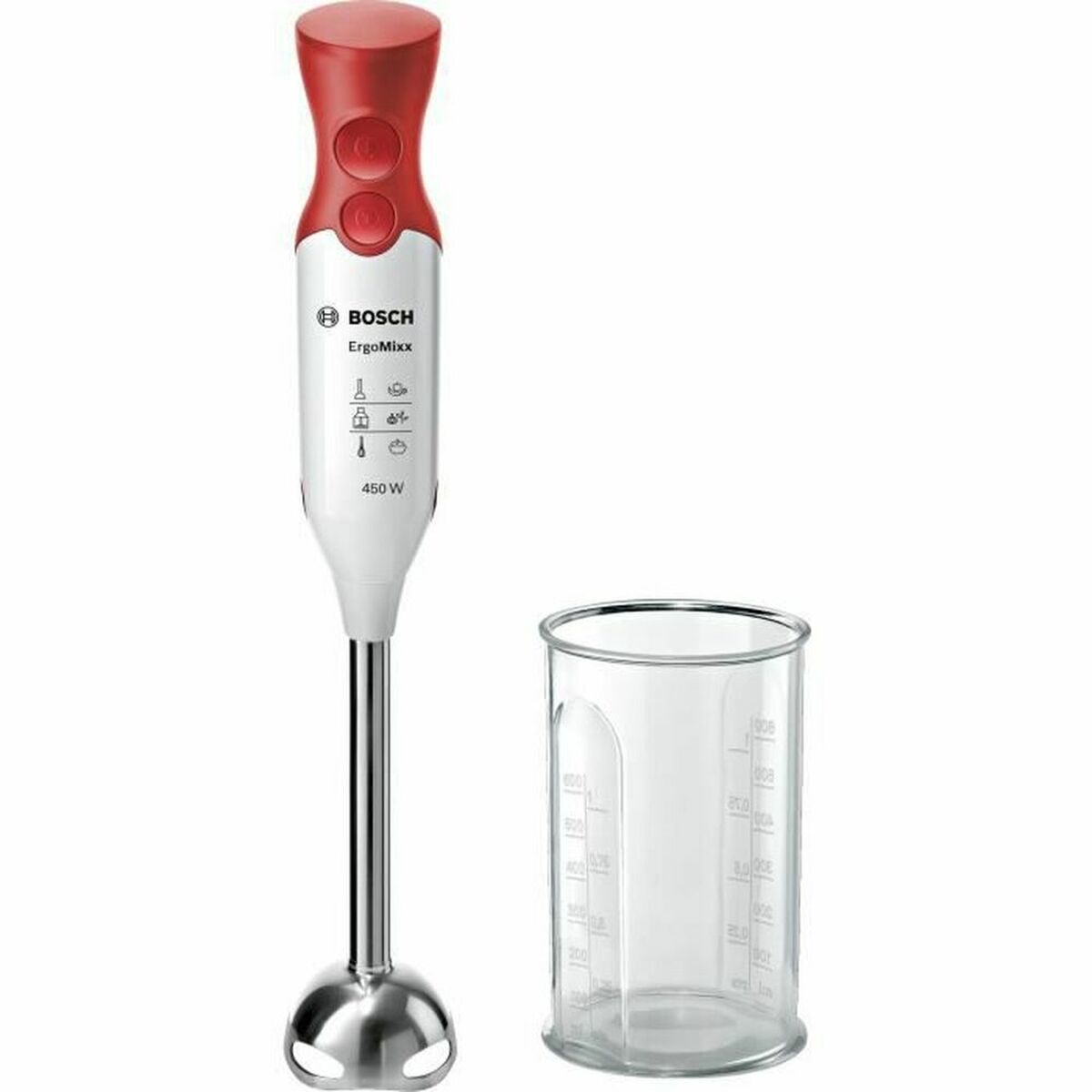 Rankinis trintuvas BOSCH Hand blender 600 ml Balta Raudona Rojo/Blanco 450 W