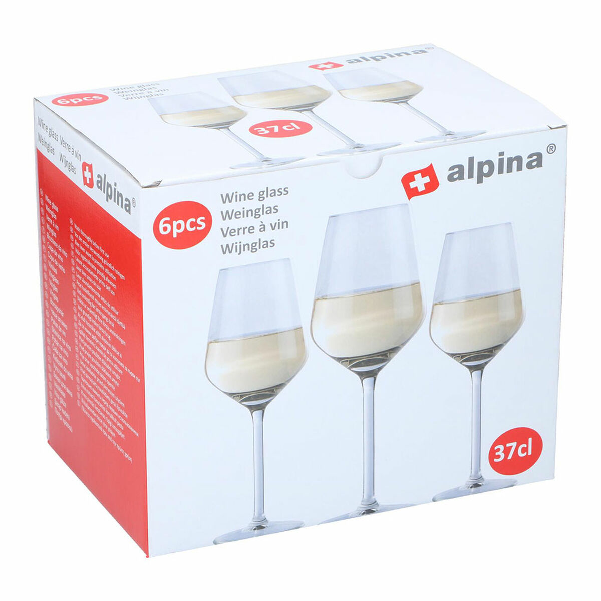 Set of wine glasses Alpina Skaidrus 370 ml (6 vnt.)