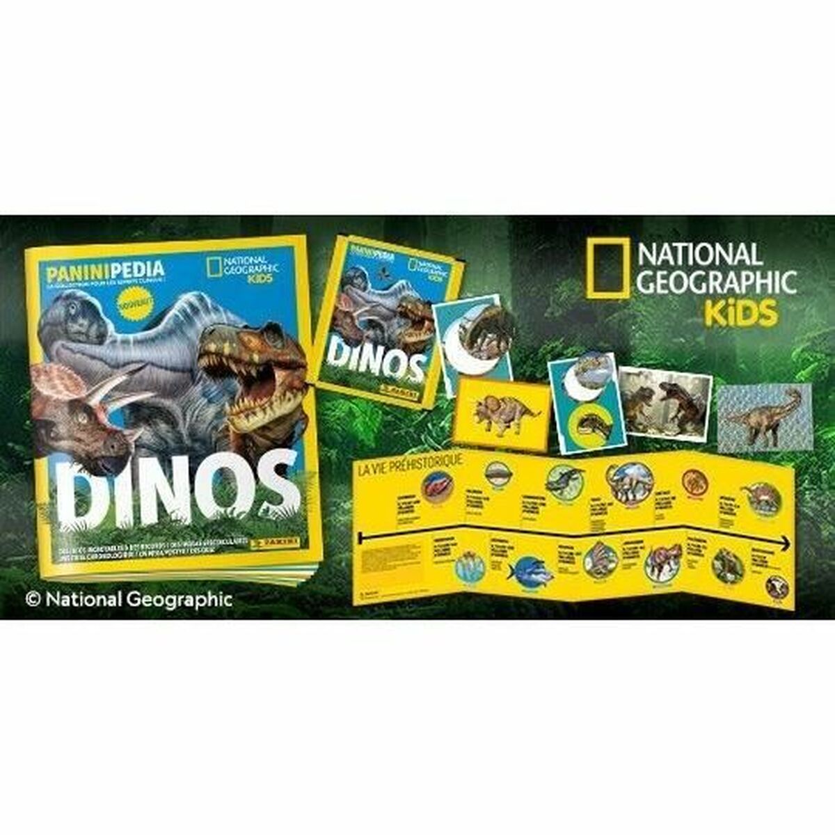 Lipdukų pakuotė Panini National Geographic - Dinos (FR) 7 Vokai