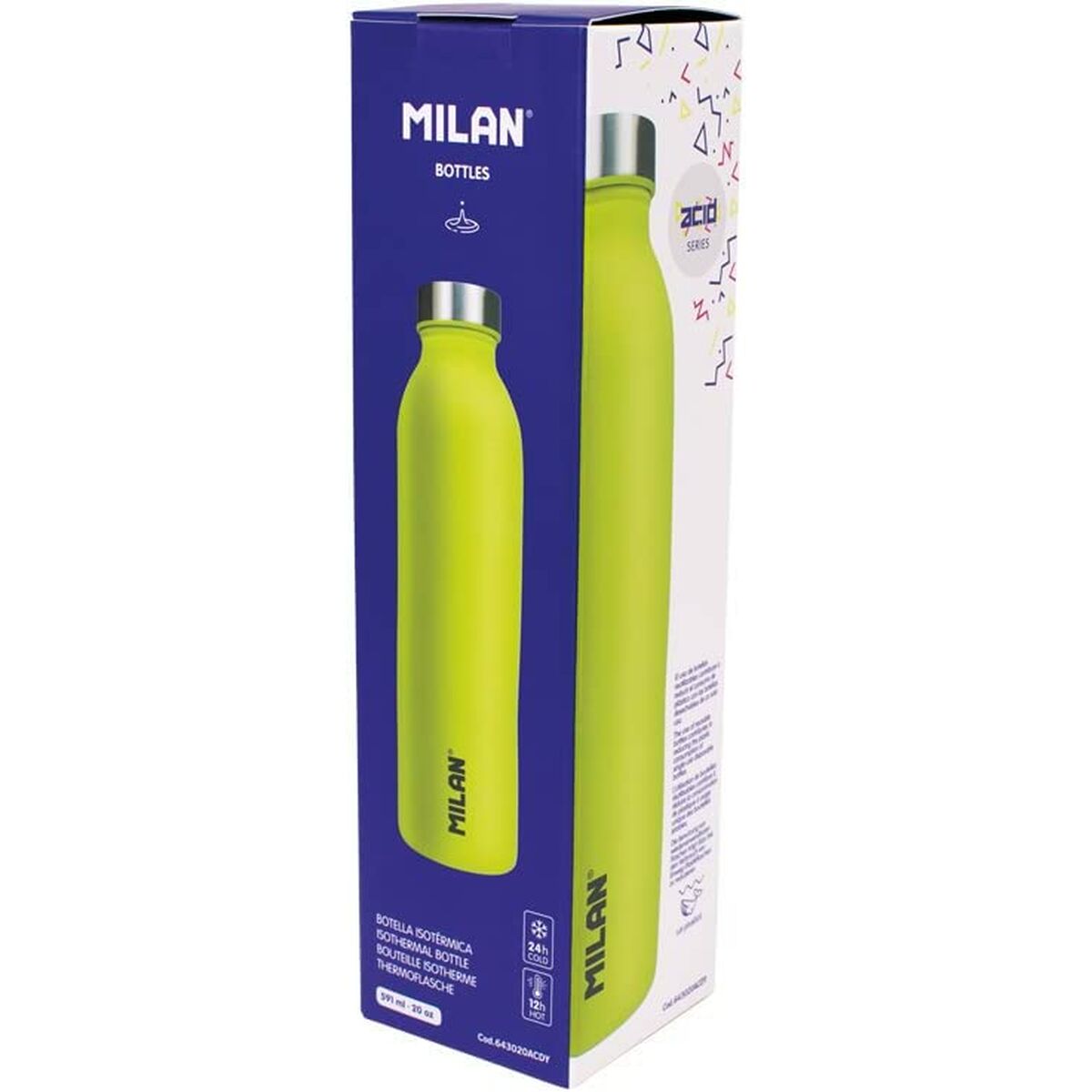 Šiluminį Butelį Milan Serie Acid Geltona Nerūdijantis plienas 591 ml