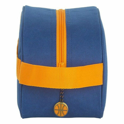 Mokyklinis higienos reikmenų krepšys Valencia Basket M248 Mėlyna Oranžinė 26 x 15 x 12 cm