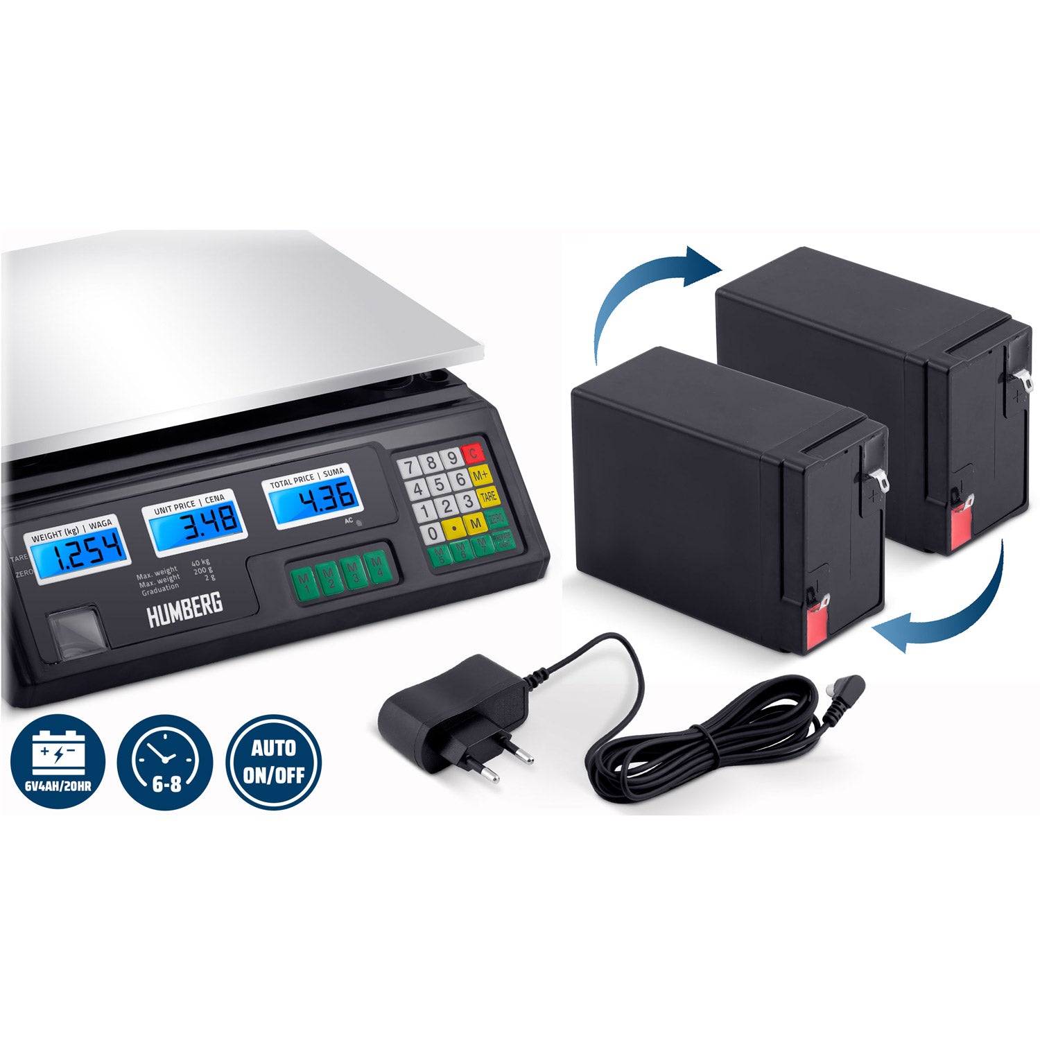 Elektroninė parduotuvės svoris 40 kg Humberg MH-190