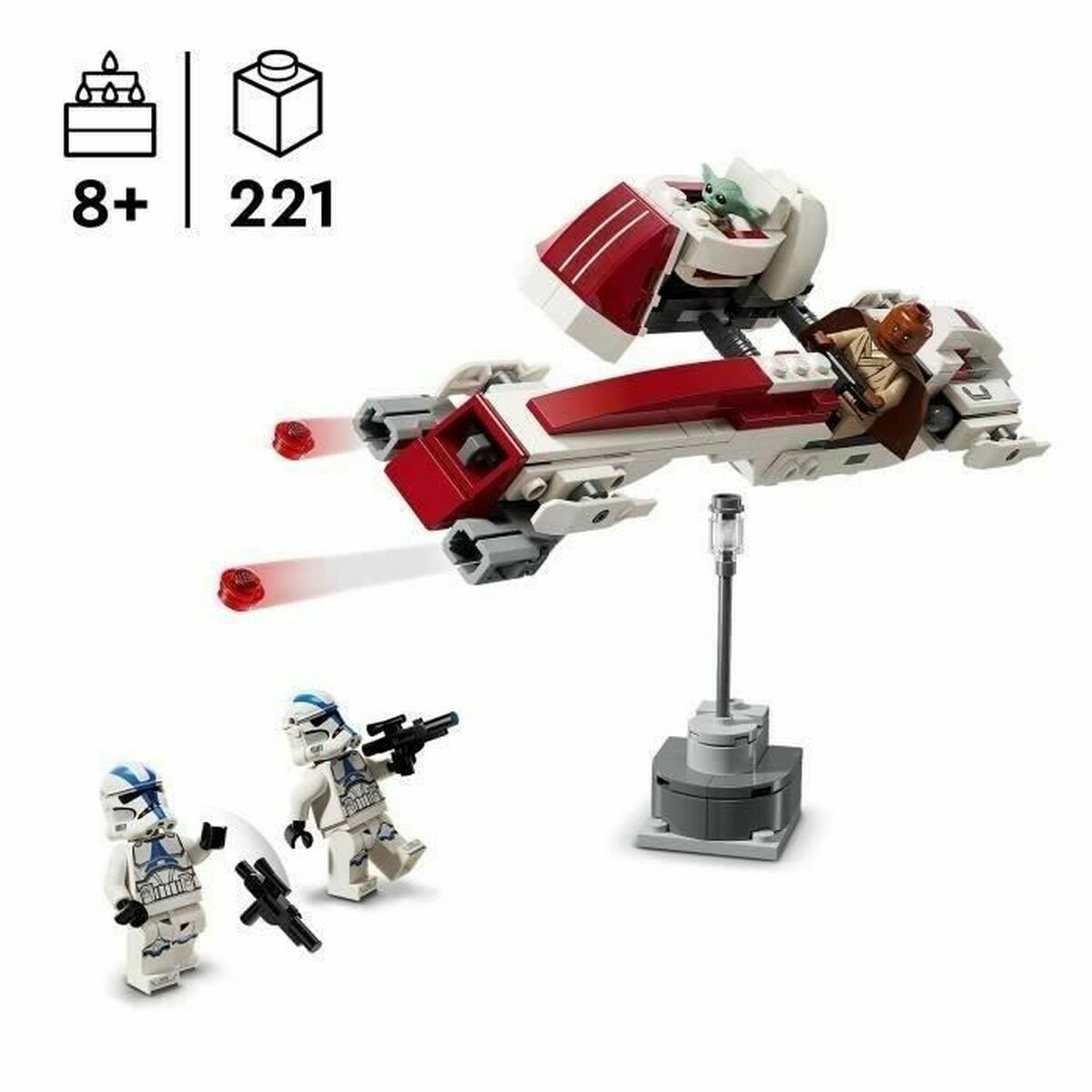 Statybos rinkinys Lego The Mandalorian BARC Speeder Escape Spalvotas