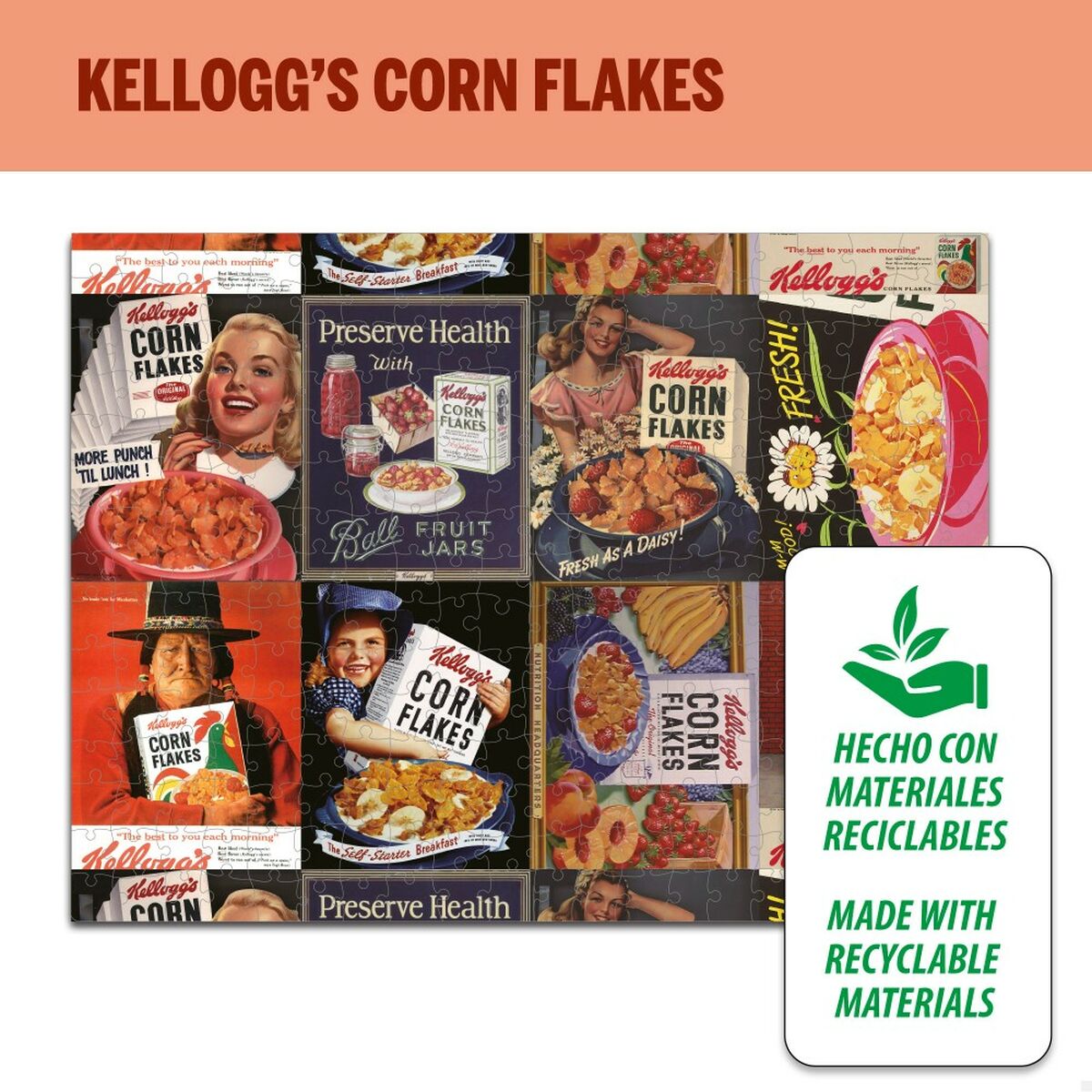 Dėlionė Kellogg's Corn Flakes 300 Dalys 45 x 60 cm (6 vnt.)