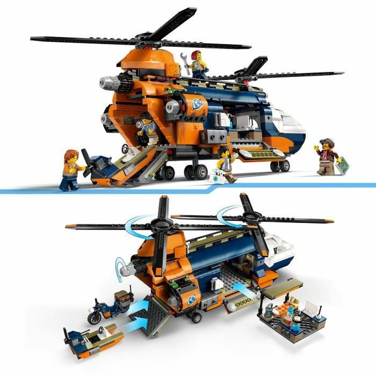 Statybos rinkinys Lego 60437 Jungle Explorer Helicopter Base Camp Spalvotas