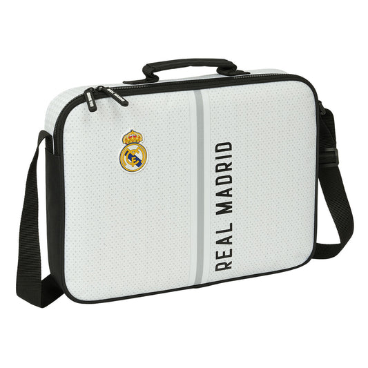 Mokyklinė kuprinė Real Madrid C.F. Balta Pilka 38 x 28 x 6 cm