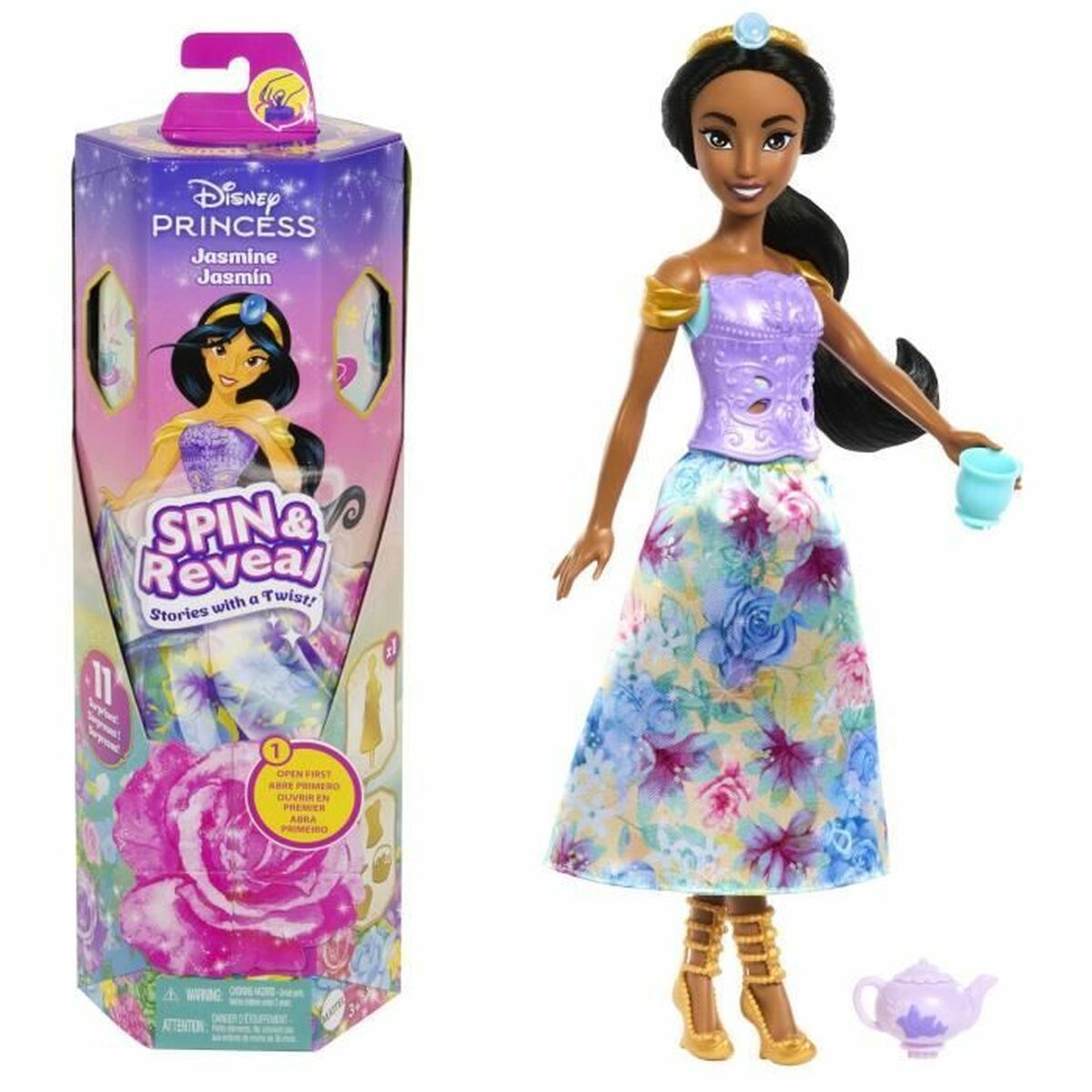 Lėlė kūdikis su priedais Disney Princess Spin & Reveal Jasmine