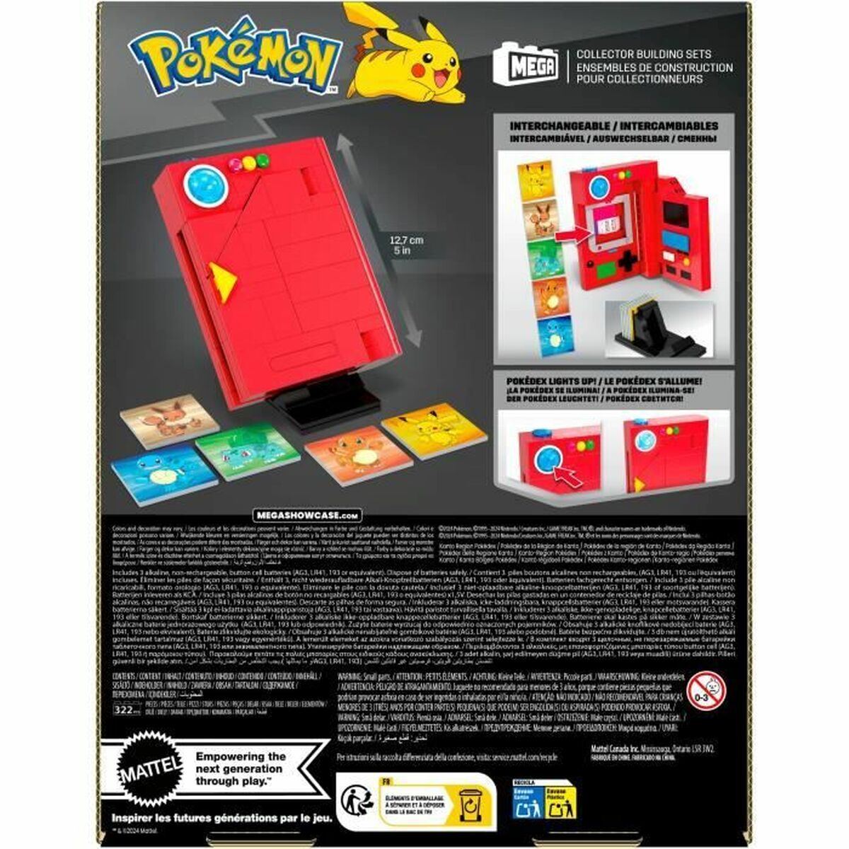 Statybos rinkinys Megablocks MEGA-Pokémon-Pokédex of the Kanto region-322 pieces HYM37