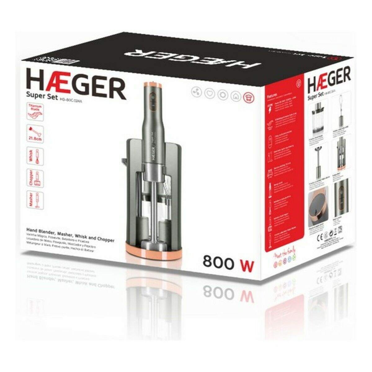 Rankinis trintuvas Haeger HB-80C.024A Pilka 800 W