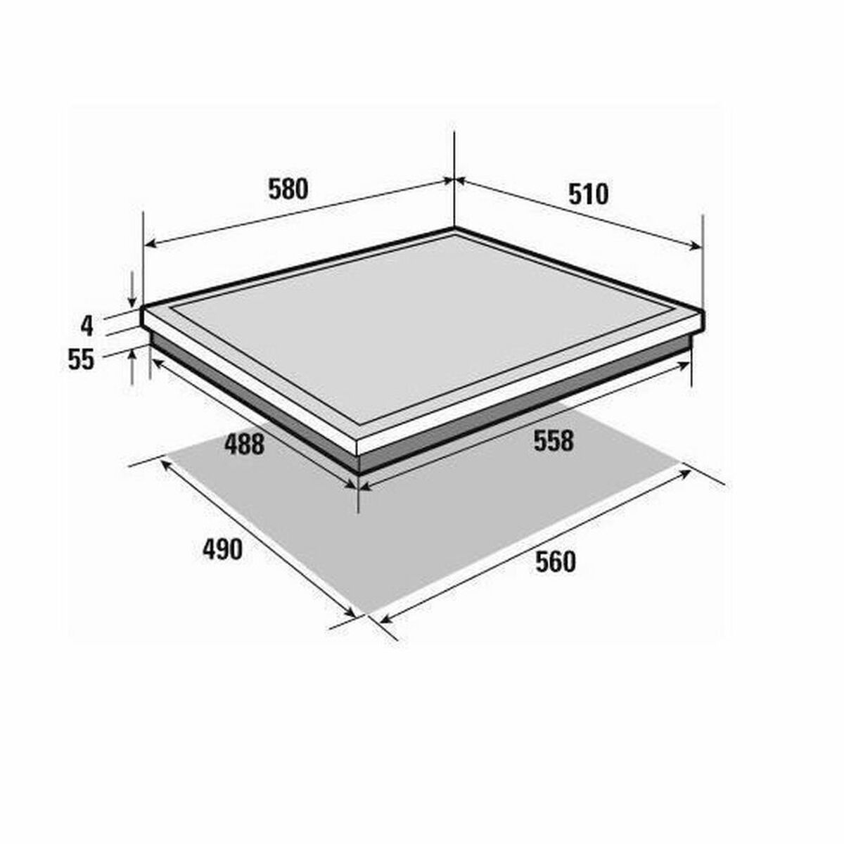 Indukcinė kaitlentė Brandt BPI6310B 60 cm 4600 W