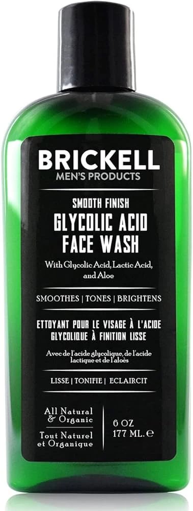 Brickell Men’s Smooth Finish Glycolic Acid Face Wash 177ml