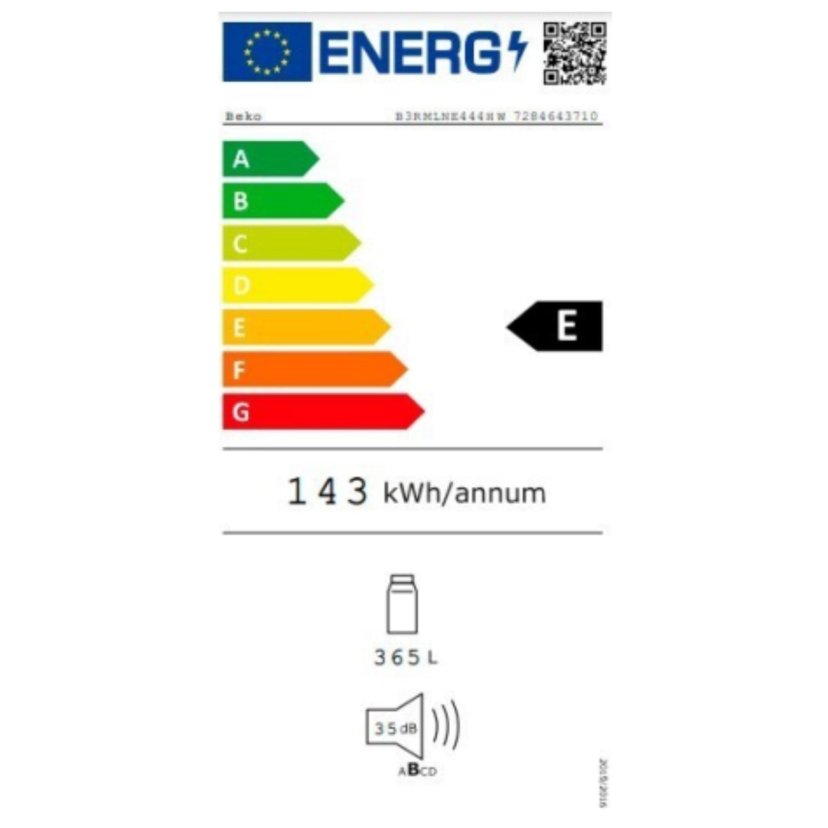 Šaldytuvas BEKO B3RMLNE444HXB Pilka (185 x 60 cm)