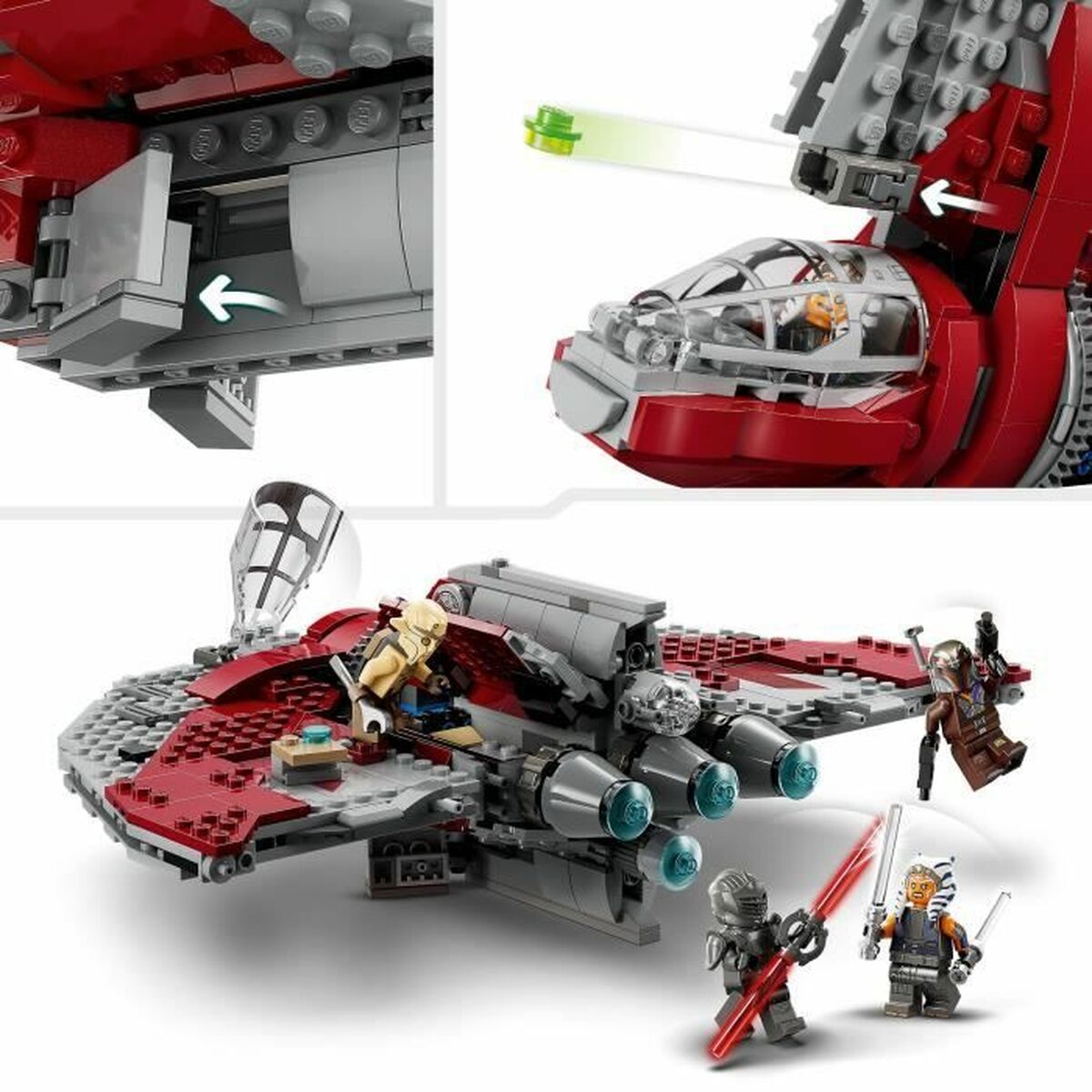 Statybos rinkinys Lego Star Wars 75362 Ahsoka Tano's T6 Jedi Shuttle Spalvotas 599 Dalys