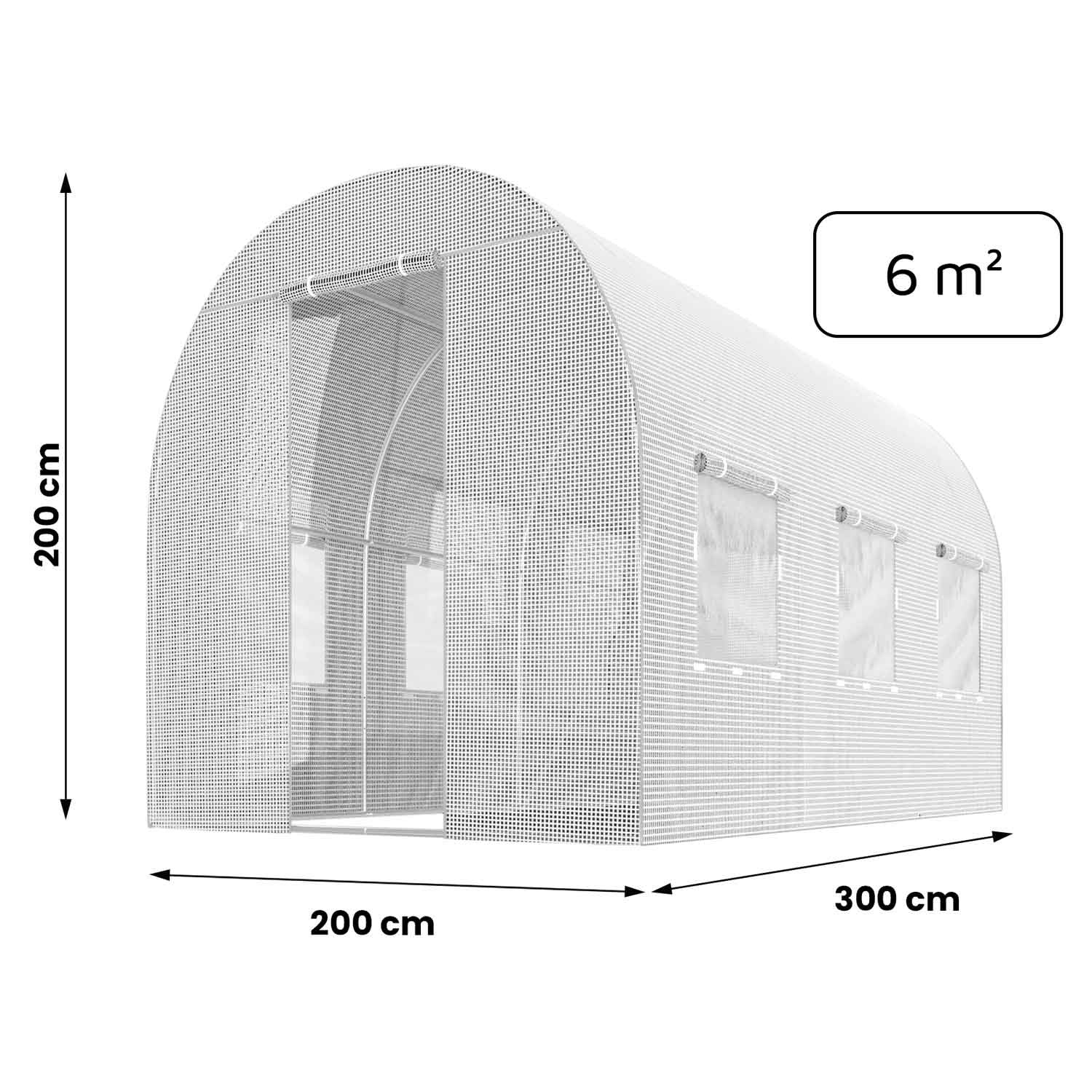 2x3m (6m2) sodo tuneliui skirta folija balta Plonos