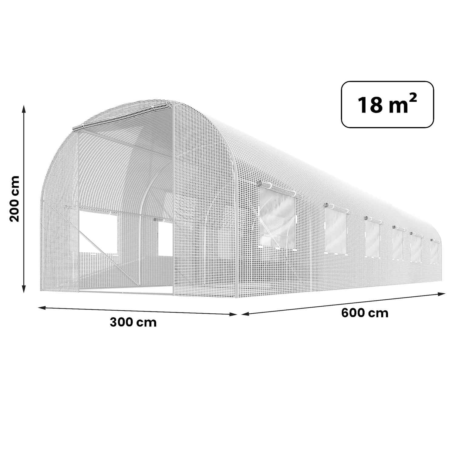 3x6 m (18 m2) sodo tuneliui skirta folija balta Plonos