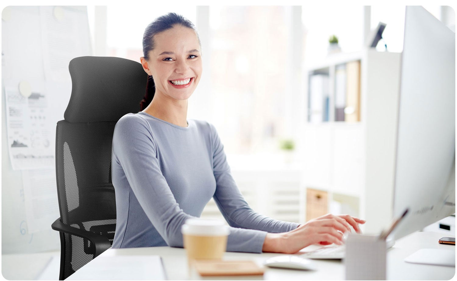 Biuro kėdė su mikrovilke Praga - juoda