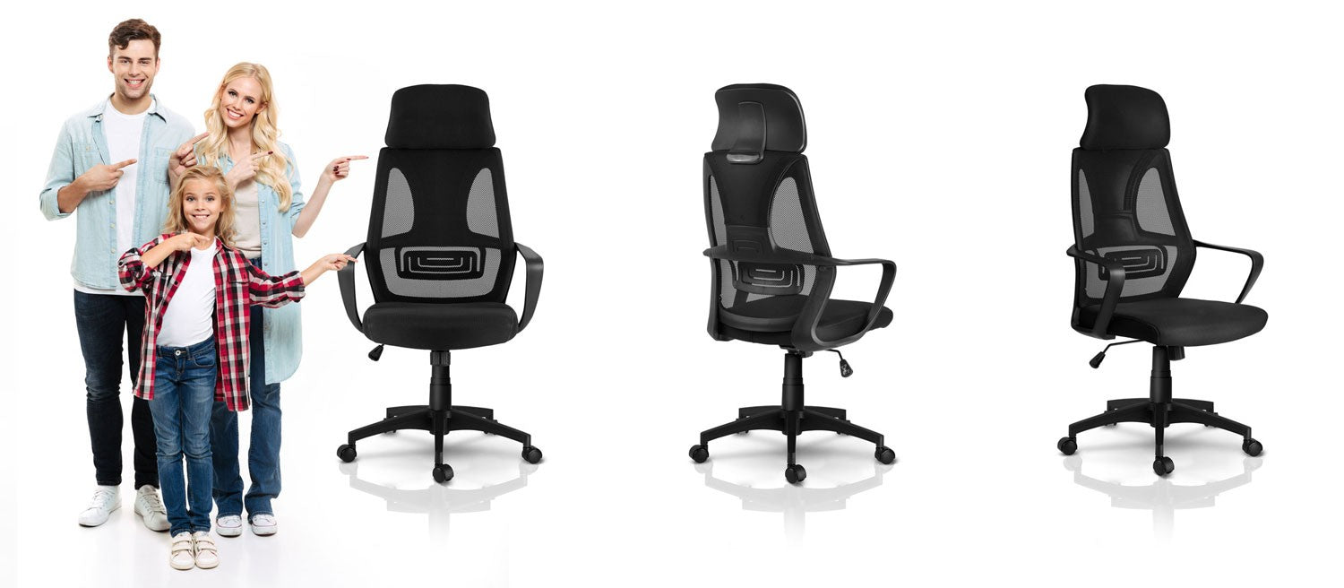 Biuro kėdė su mikrovilke Praga - juoda