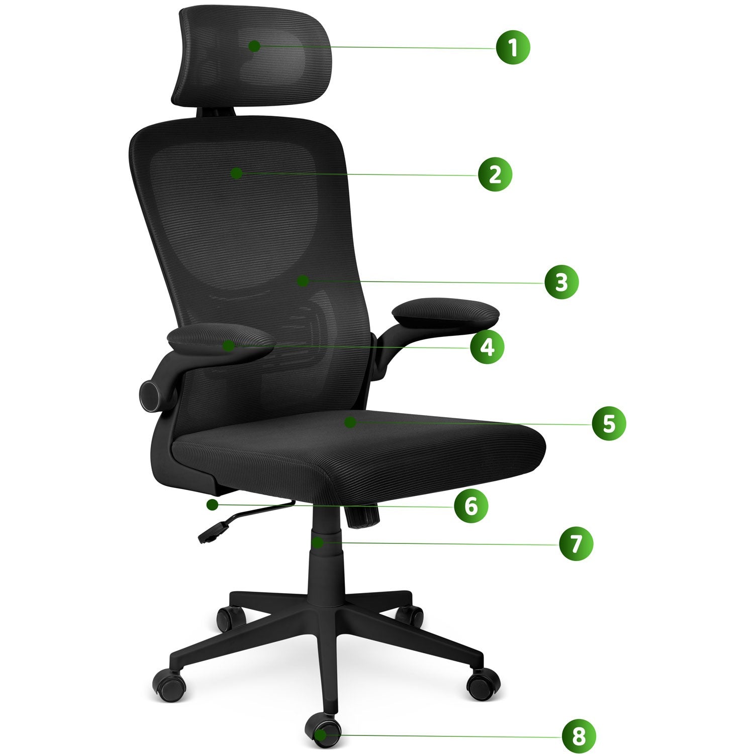 Sofotel Brass, juodas, biuro kėdė iš mikrovilkių