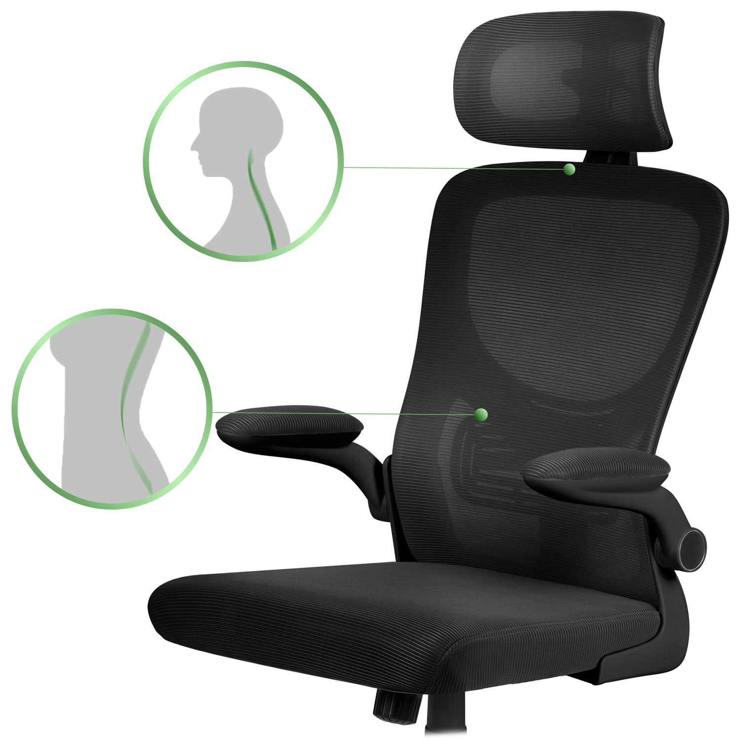 Sofotel Brass, juodas, biuro kėdė iš mikrovilkių