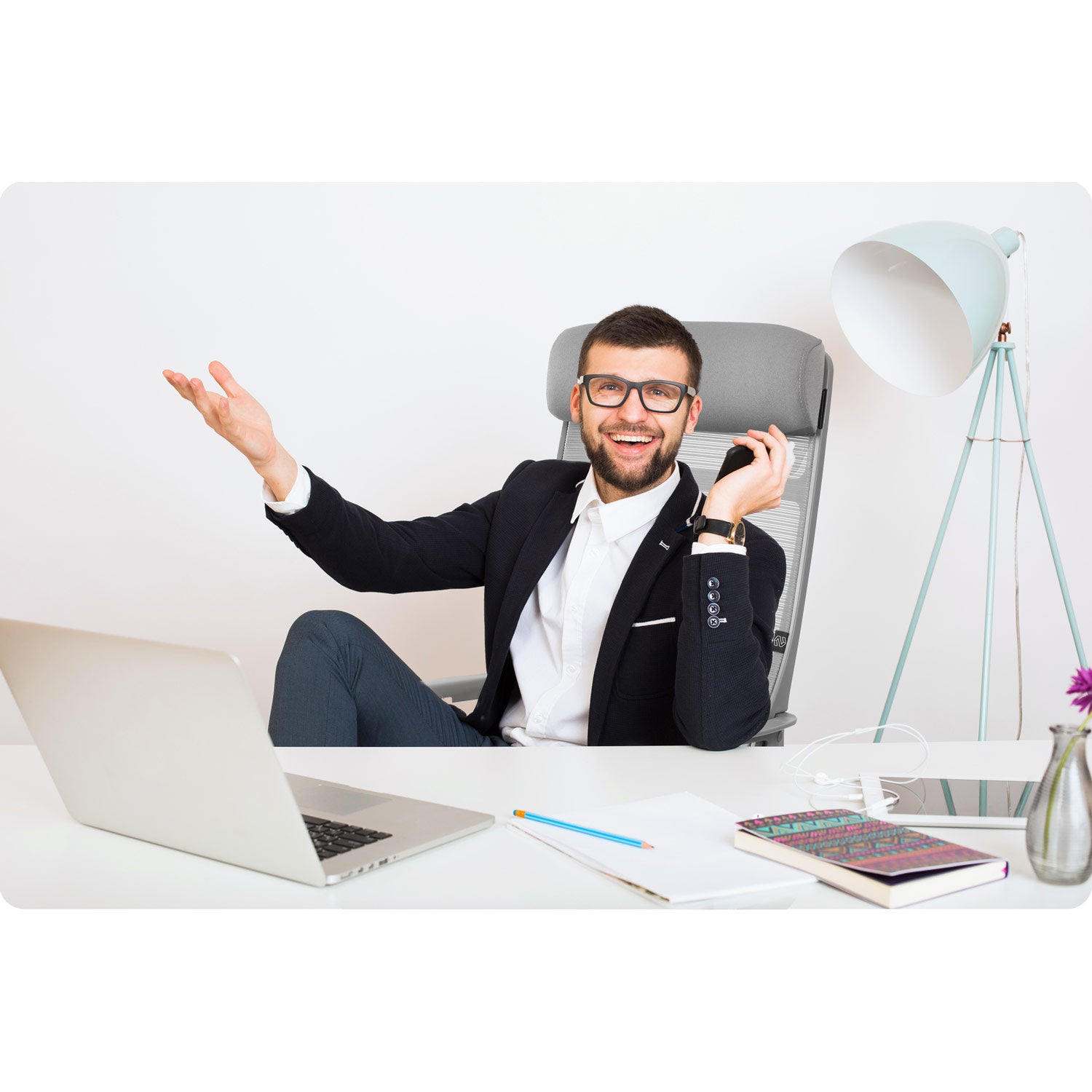 Biuro kėdė iš mikrovilkių Sofotel Brema pilka