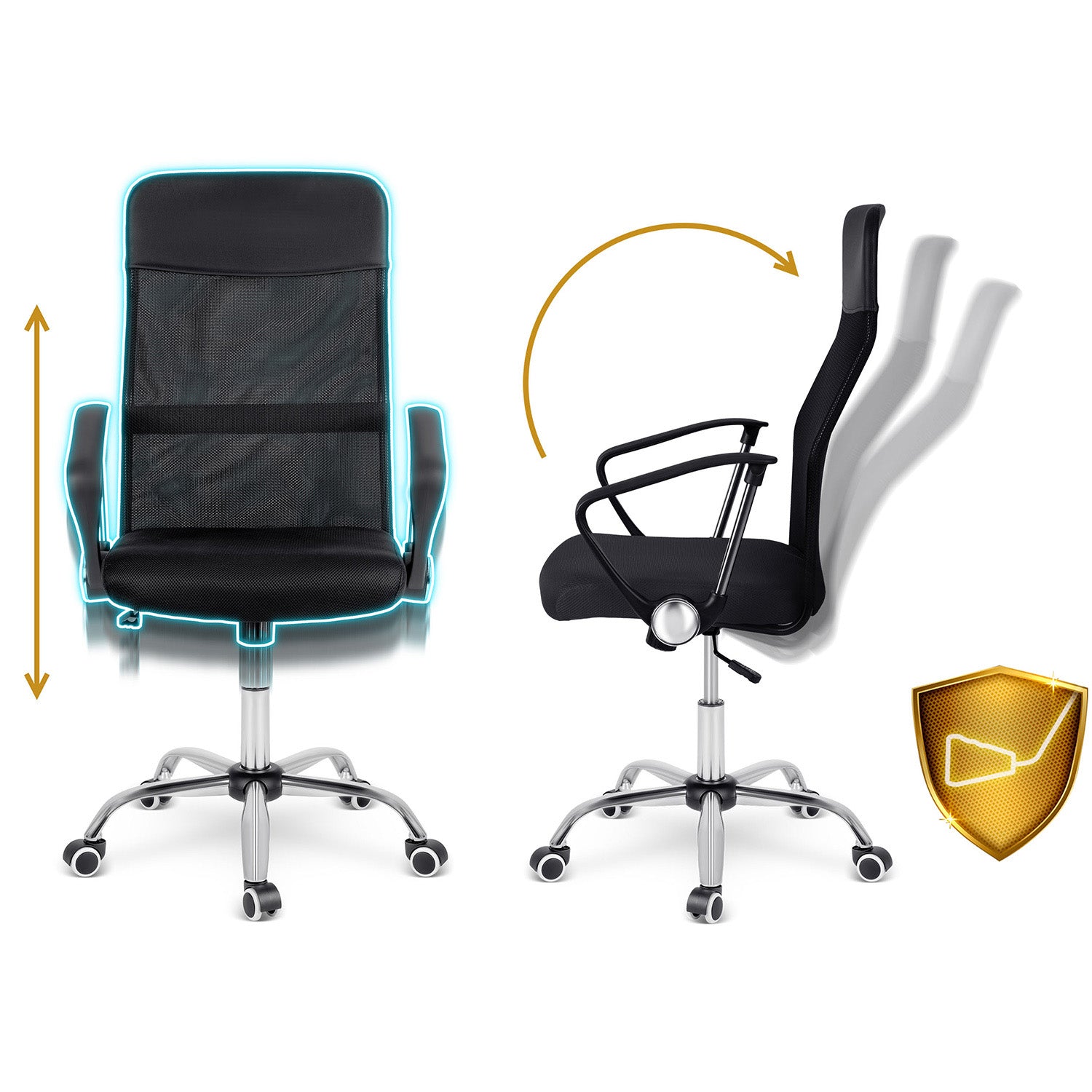 Sofotel Tamar biuro kėdė iš mikrovilkių, juoda